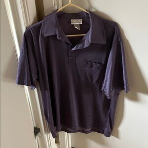 Vintage-Inspired Purple Men's Polo with Chest Pocket